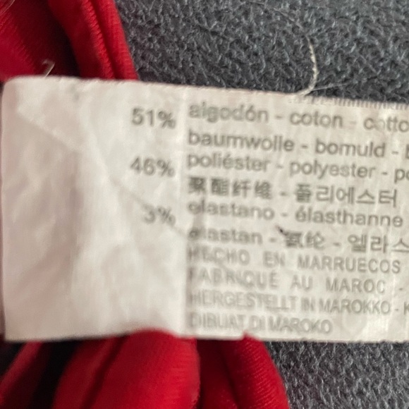 Zara cropped flat front side pockets red trousers. Size 2 - Picture 7 of 7